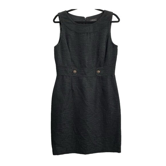 TAHARI Women Lenni Sheath Dress Zip Back Sleeveless Lined Sz 10 Black 13-10 - Picture 1 of 11